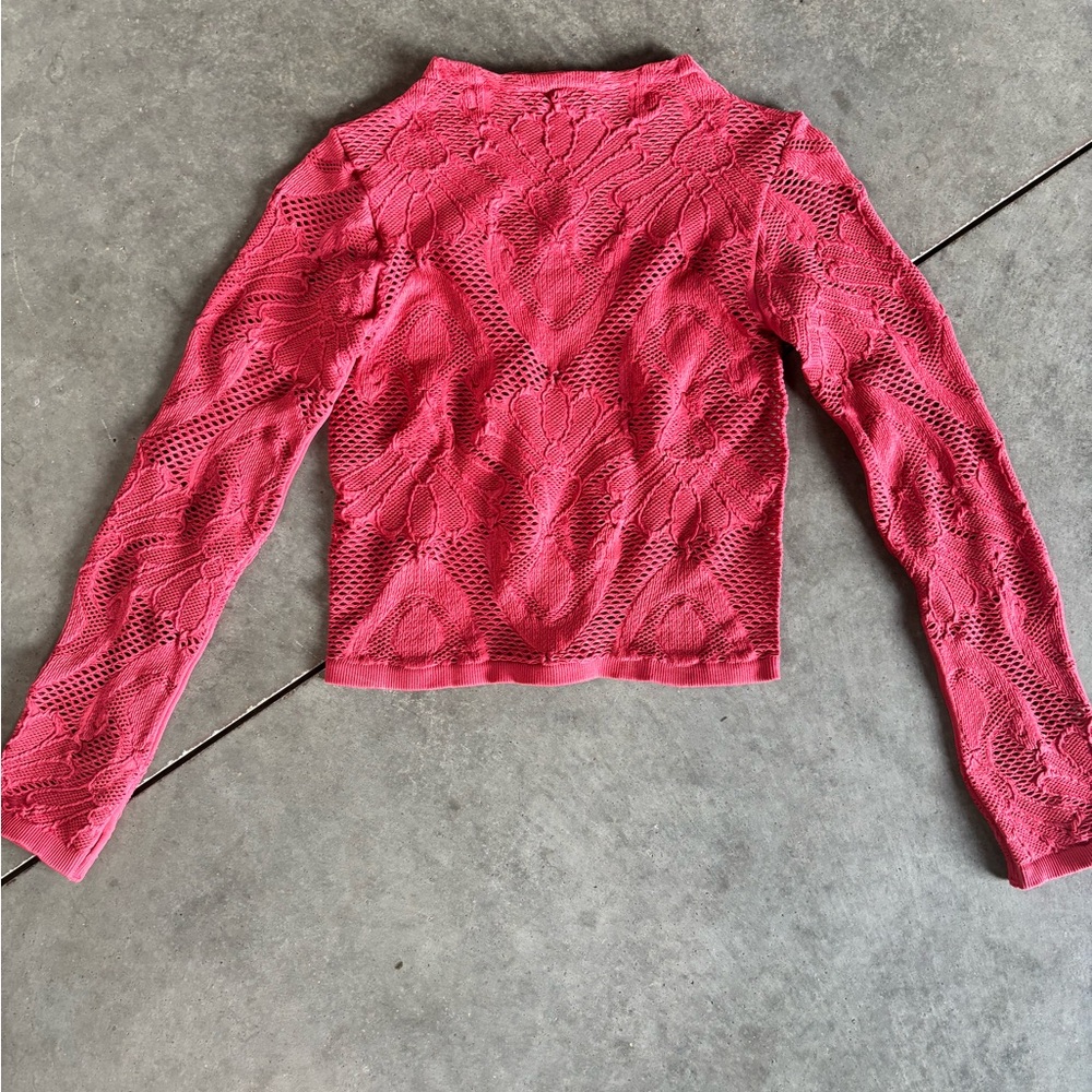By Together Redish Lace Type/Look Long Sleeve Top